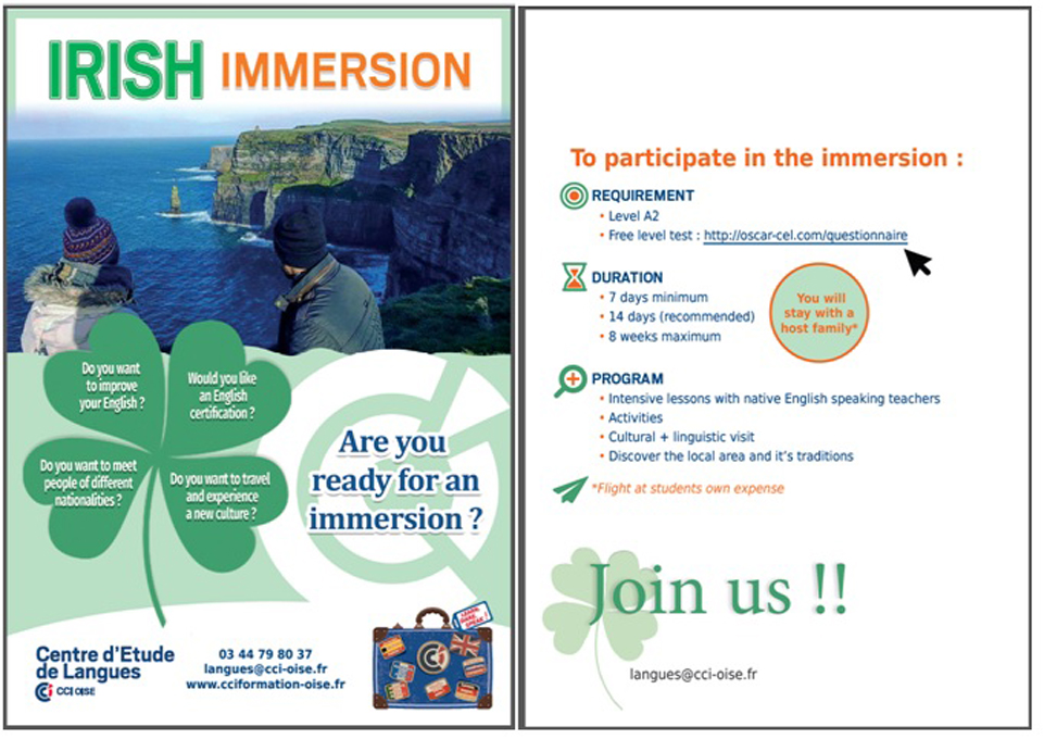 – Immersion en Ireland –